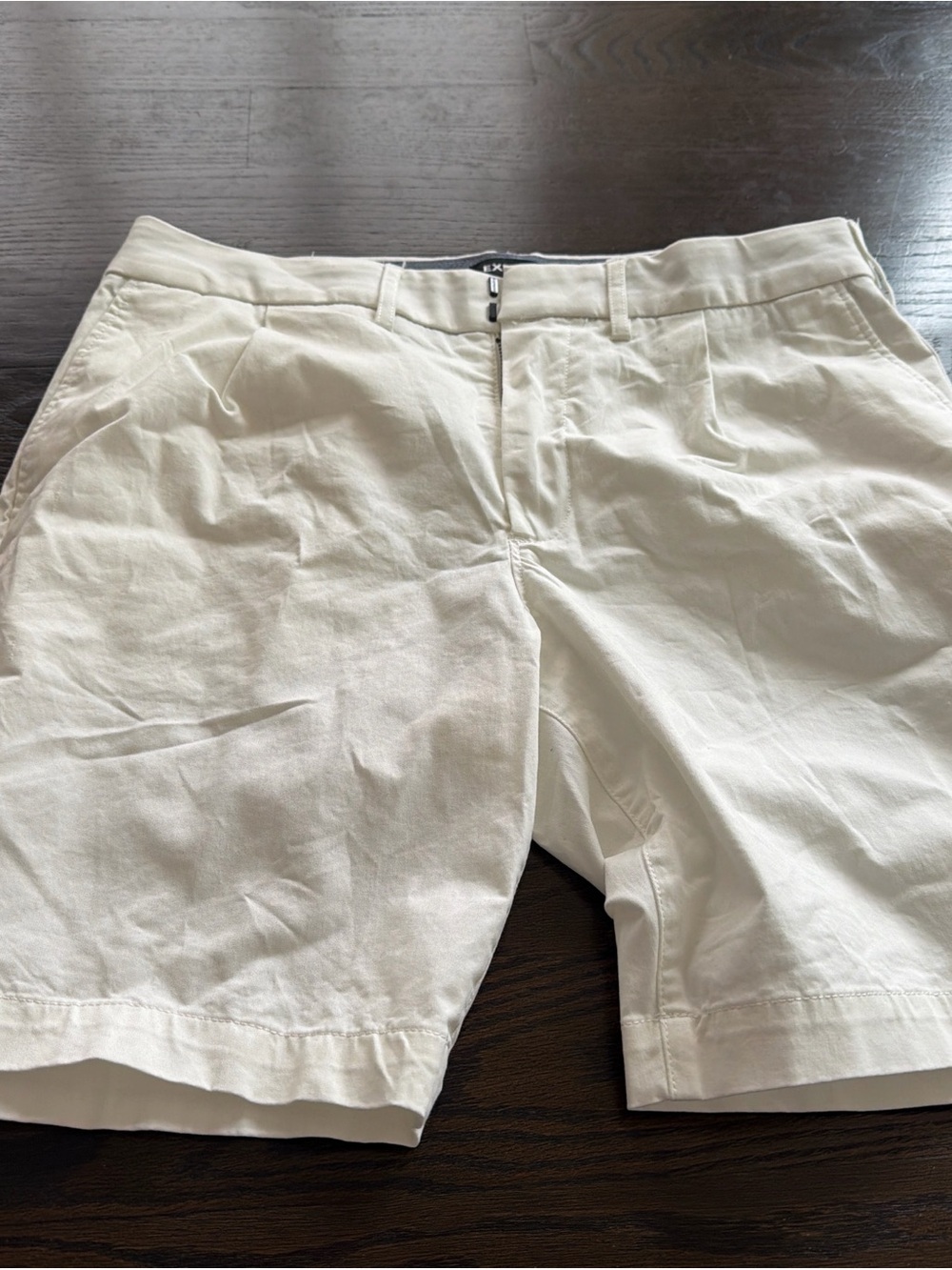 Express Men's White Flat Front Chino Shorts